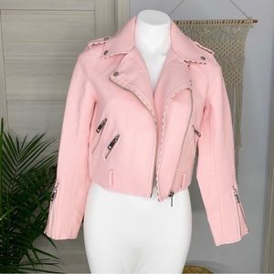 Zara cropped faux leather motorcycle jacket
